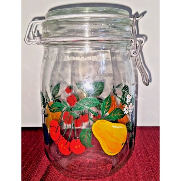 Vintage Le Parfait Super 32oz Glass Preserving Jar Made in France Wire Bail Lid - Picture 3 of 8